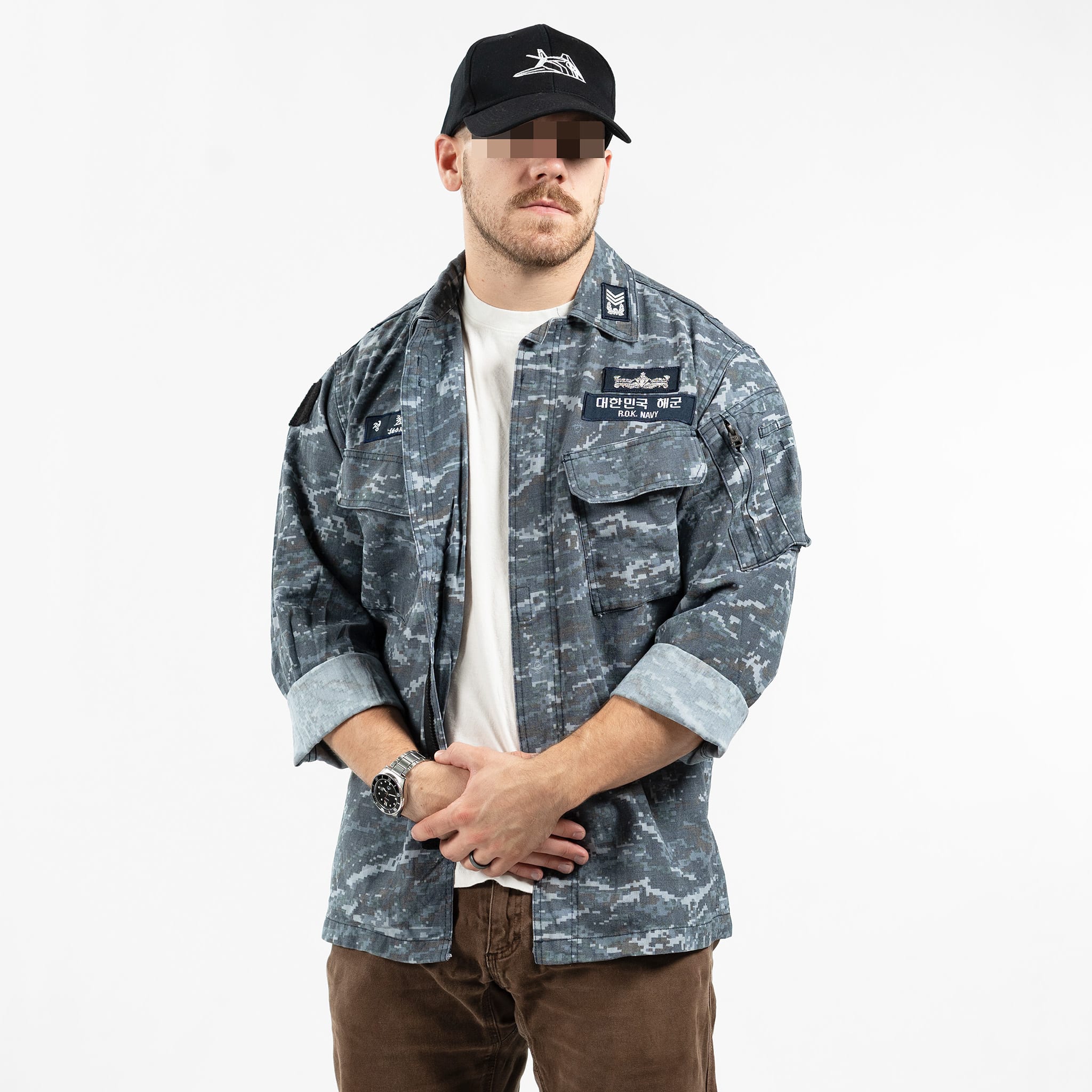 South Korean Navy Maritime Digital Blue Field Shirt