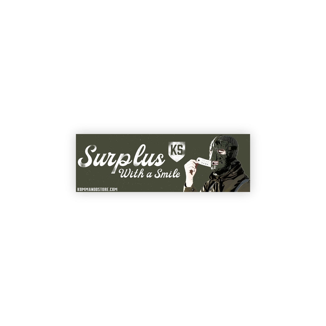 KommandoStore Surplus With a Smile Sticker