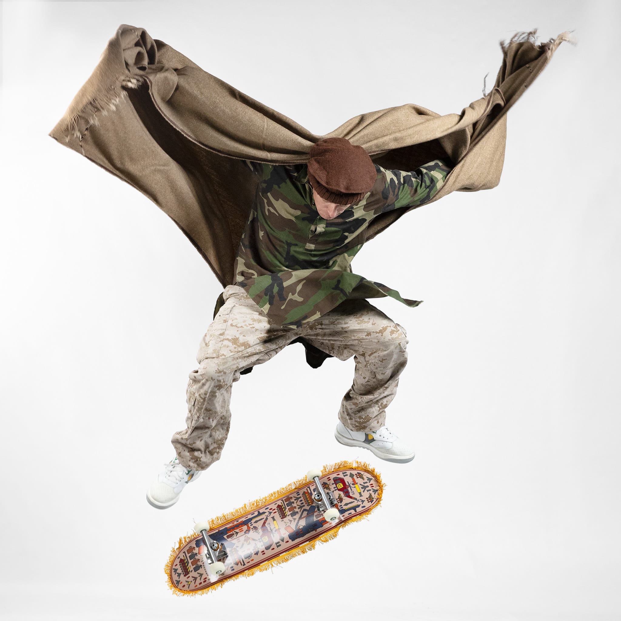 Afghan "War Rug" Skate Deck