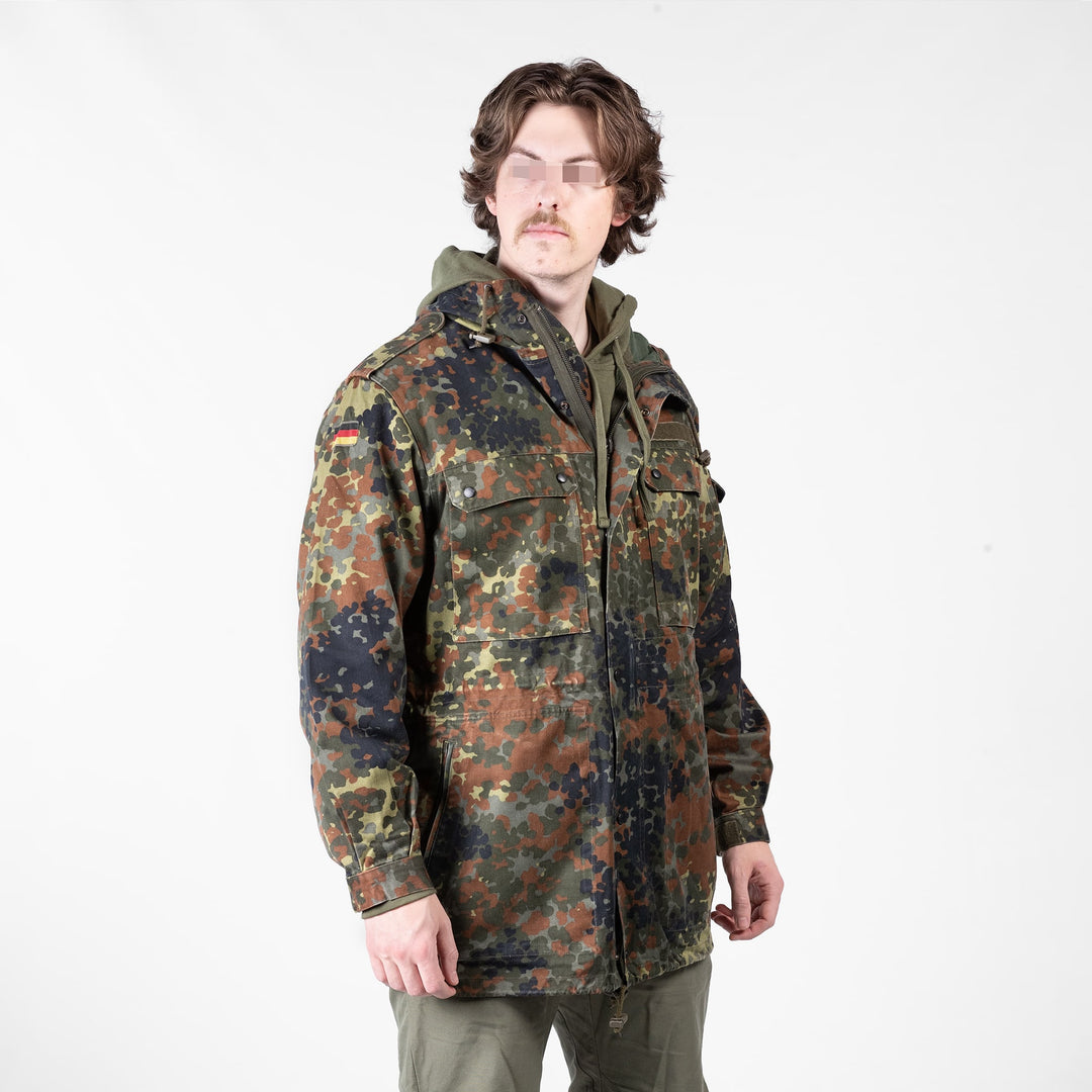 Field Jacket German Army Flecktarn Camouflage Parka With Liner