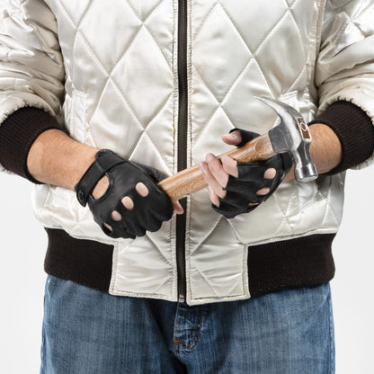 "Vodila" Leather Fingerless Driver Gloves
