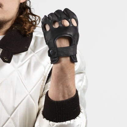 "Vodila" Leather Fingerless Driver Gloves