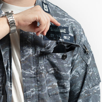 South Korean Navy Maritime Digital Blue Field Shirt