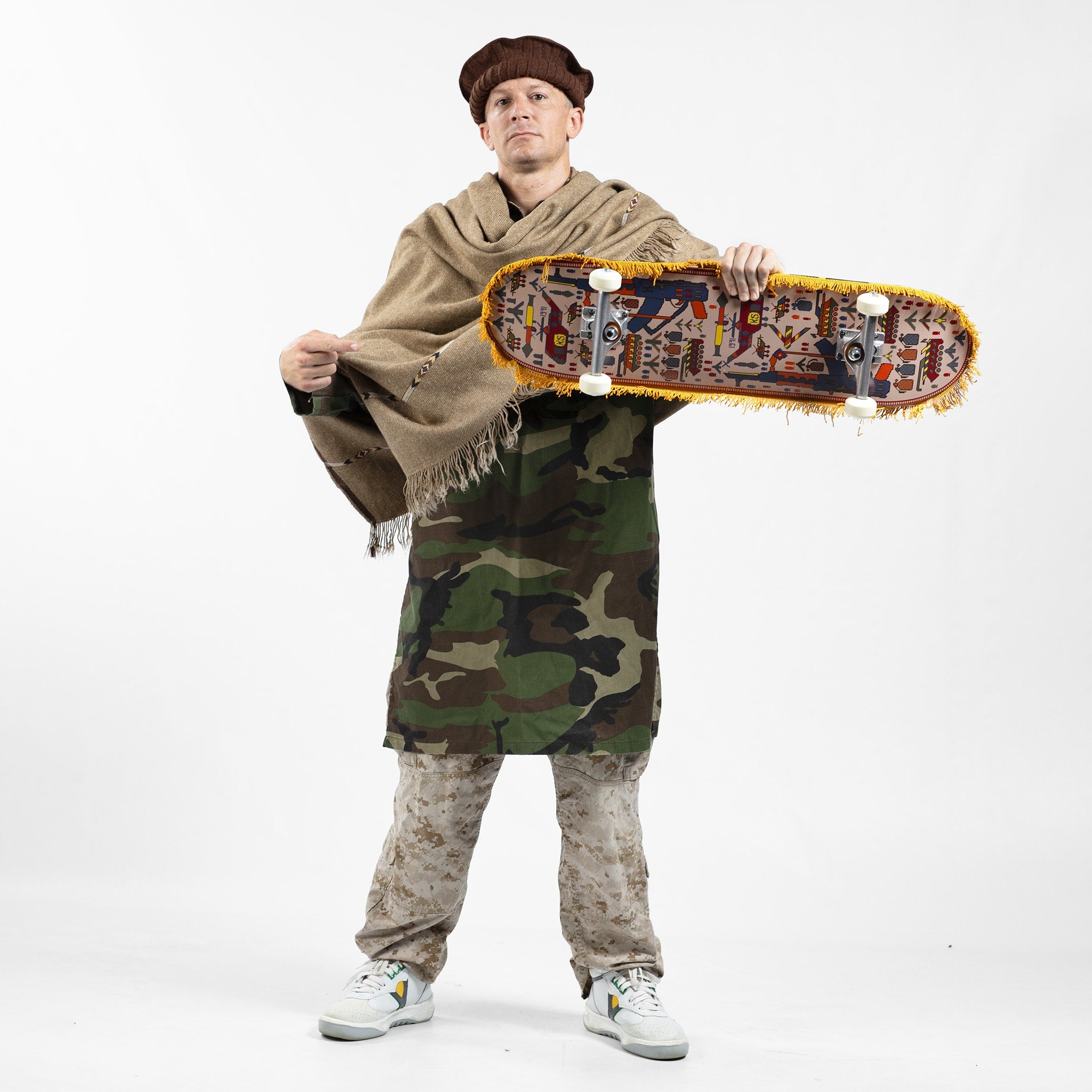 Afghan "War Rug" Skate Deck