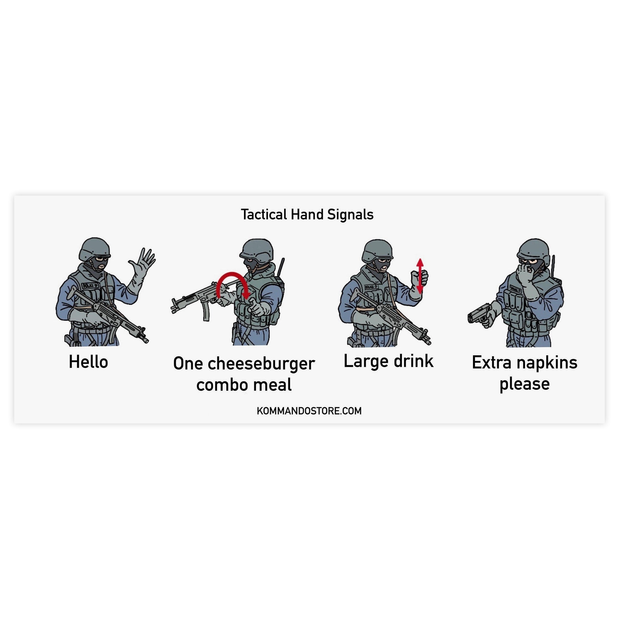 Tactical Hand Signals Sticker Slap – KommandoStore