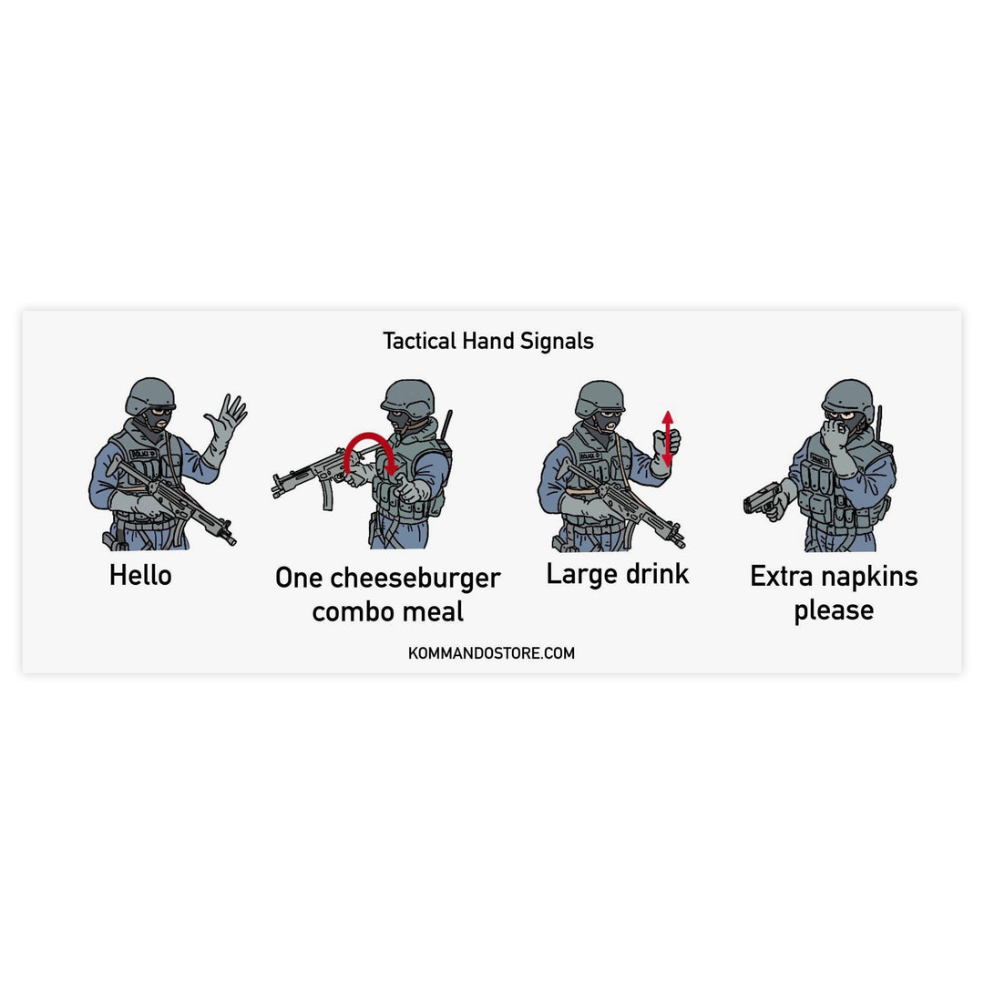 Tactical Hand Signals Sticker Slap