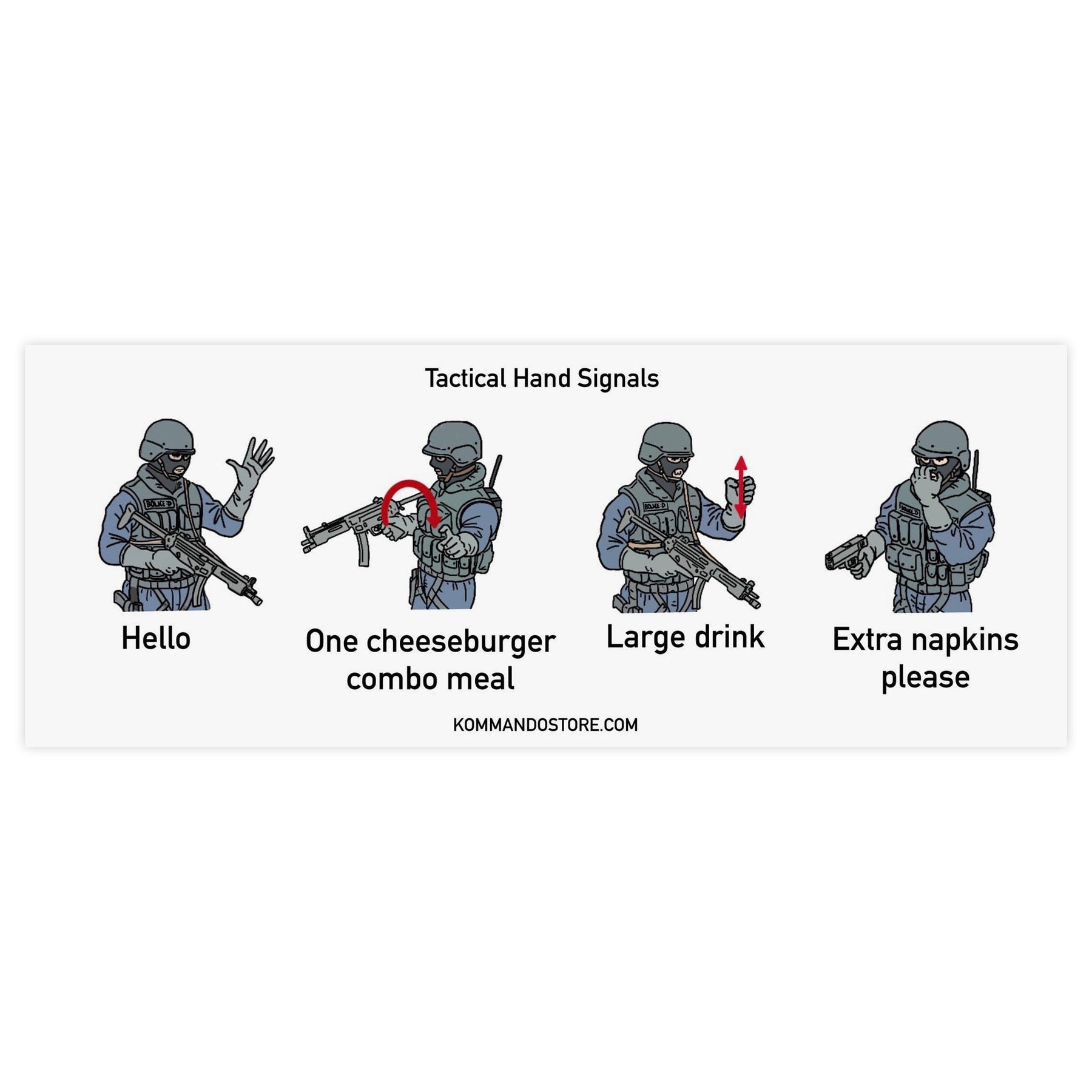 Tactical Hand Signals Sticker Slap – KommandoStore
