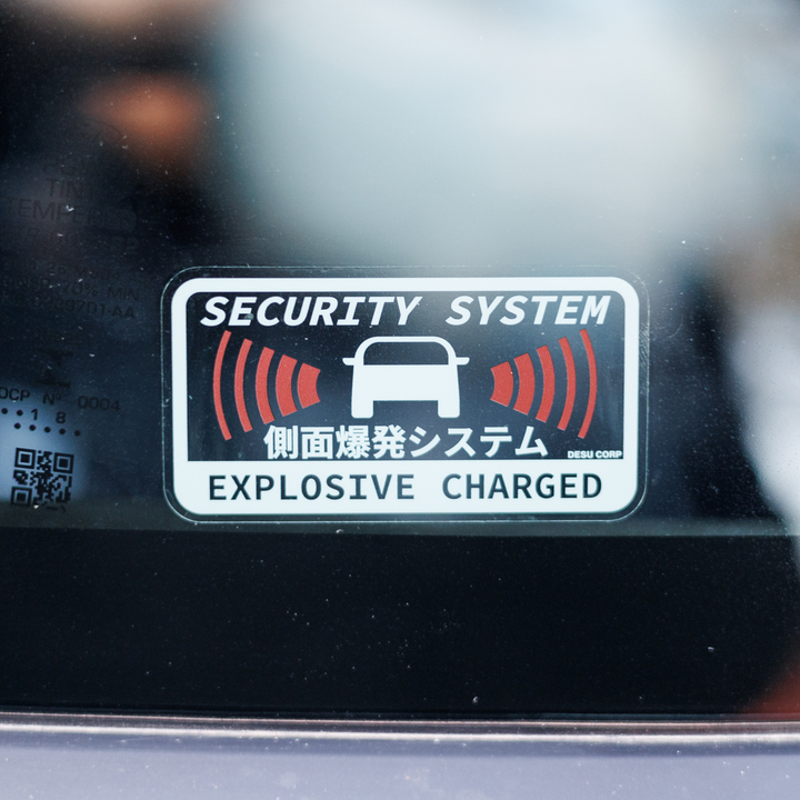 Explosive Security System Sticker