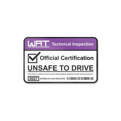 Unsafe To Drive Vinyl Sticker