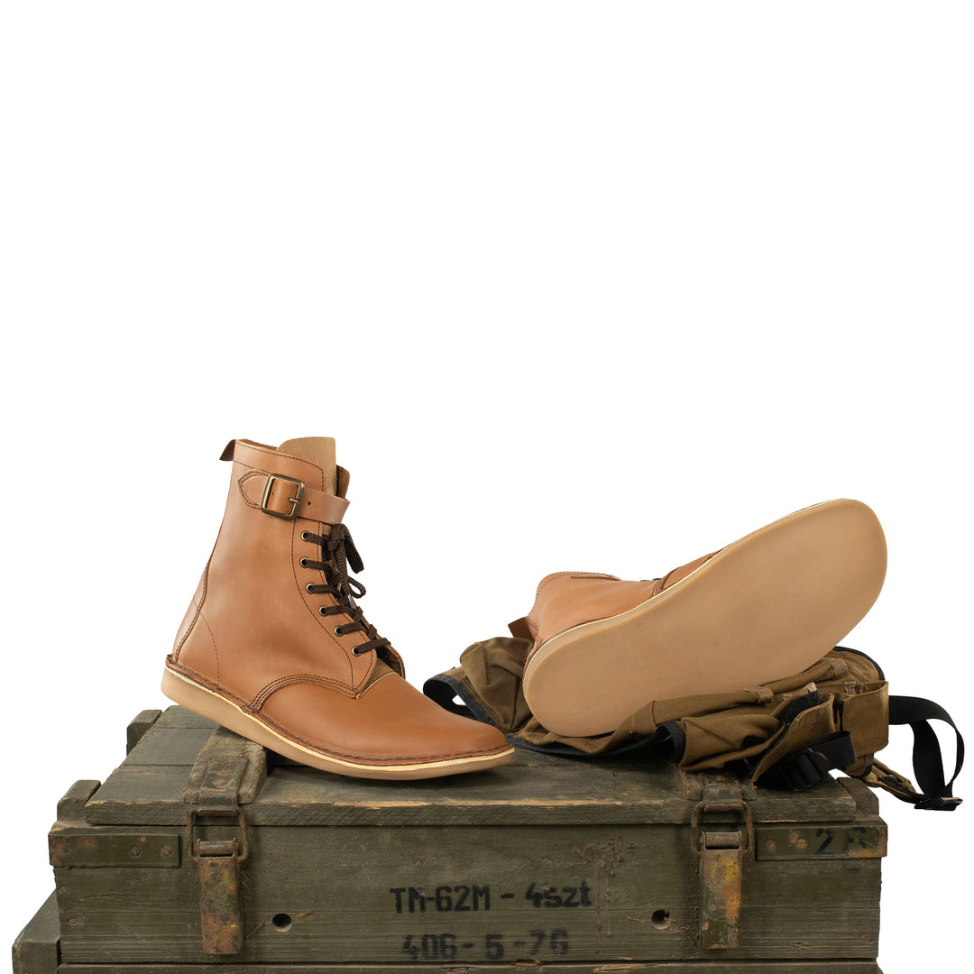 Half Combat Waxi Boot, Tan